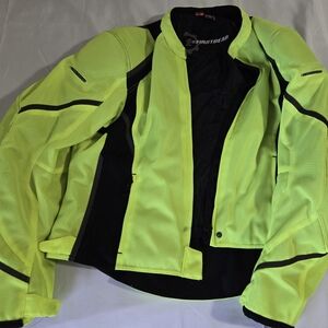 Firstgear Women's 2XL Padded Hi Visibility Neon Yellow Motorcycle Jacket 2 Piece